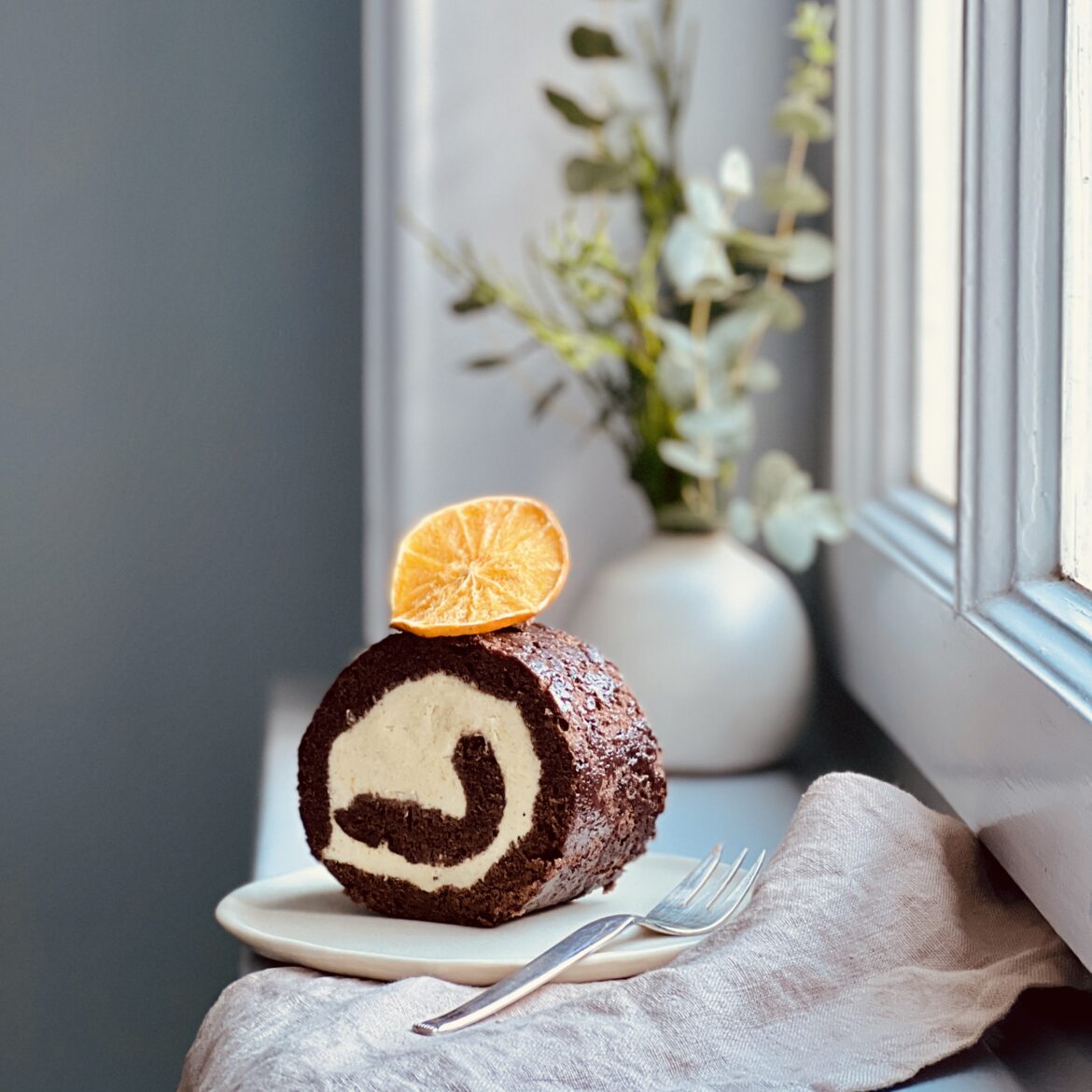 Earl-Grey-Schoko-Orangenrolle