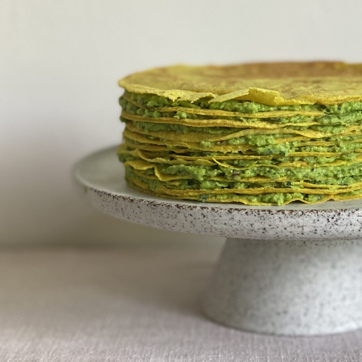 Mille-Crepes-Kurkuma-Erbse Kurkuma-Erbse-Kuchen